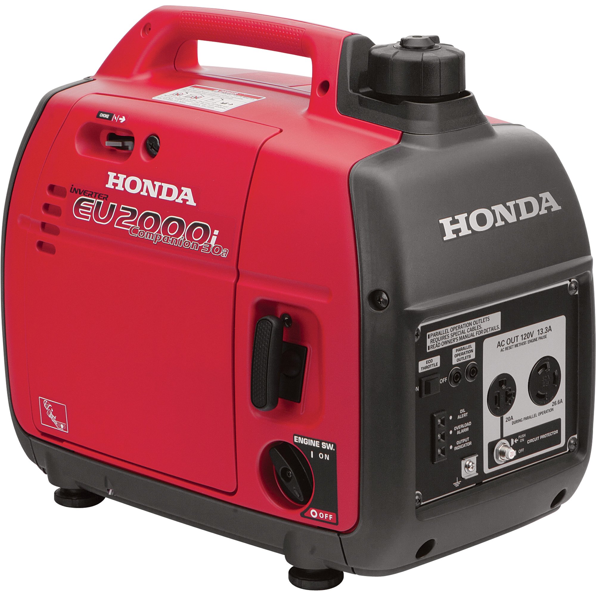 Honda EU2000i Companion Portable Inverter Generator — 2000 Surge Watts, 1600 Rated Watts, CARB-Compliant, Model# EU2000IT1A3